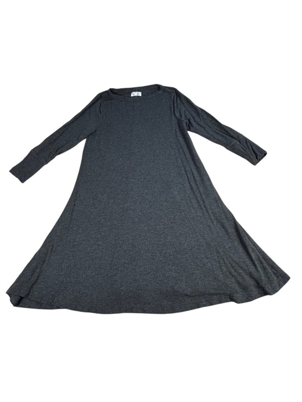 Lou & Grey A-Line Long Sleeve Dress Sz S Charcoal Gray Stretch Super Soft